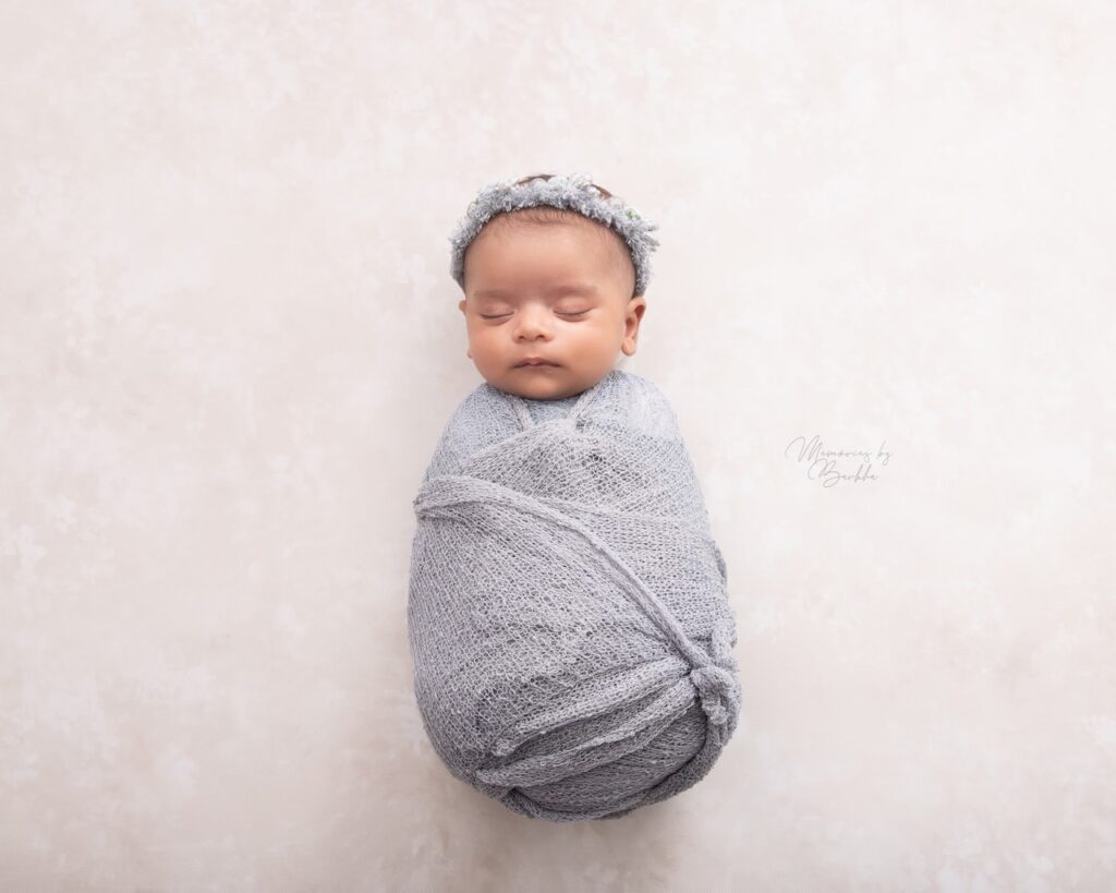newborn photoshoot in Gurgaon  blue color theme baby girl